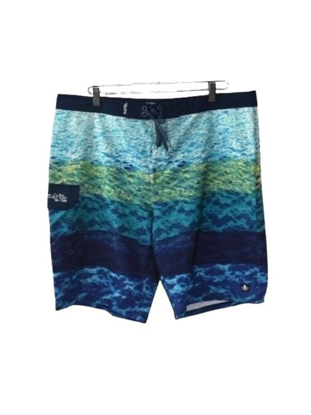 Salt Life SLX-QD Vapor Stretch Aqua Swim Trunks Board Shorts Mens Size 38 Water